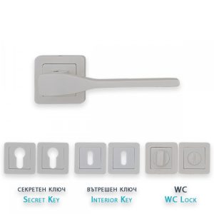 IVENTO Дръжка за интериорна и екстериорна врата, бяло