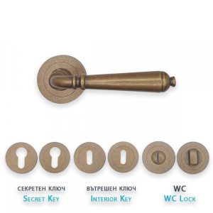 IVENTO Дръжка за интериорна и екстериорна врата, старо злато