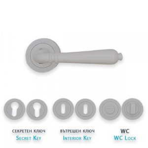 IVENTO Дръжка за интериорна и екстериорна врата, бяло